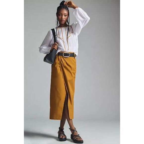 Mustard Wrap Skirt - Picture 1 of 8